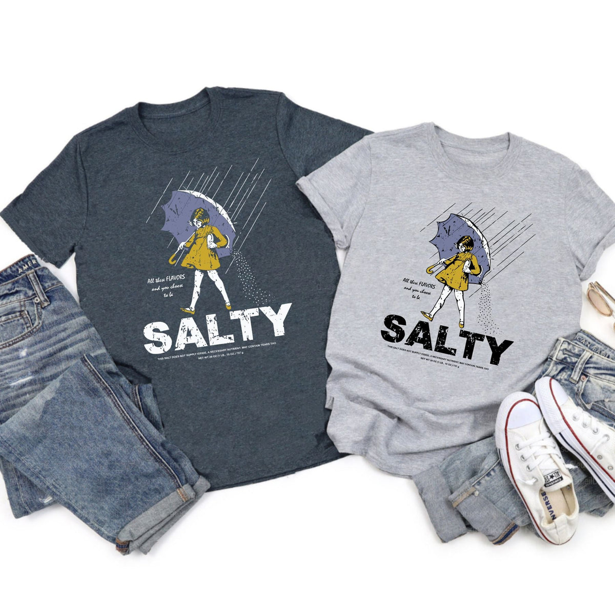 Women's Retro Salty Girl Shirt - Casual Summer Gift Tee, Vintage Beach Apparel